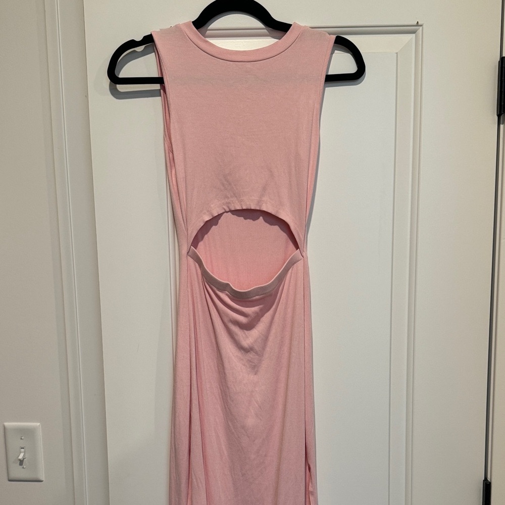 Pink Sleeveless Cutout Dress